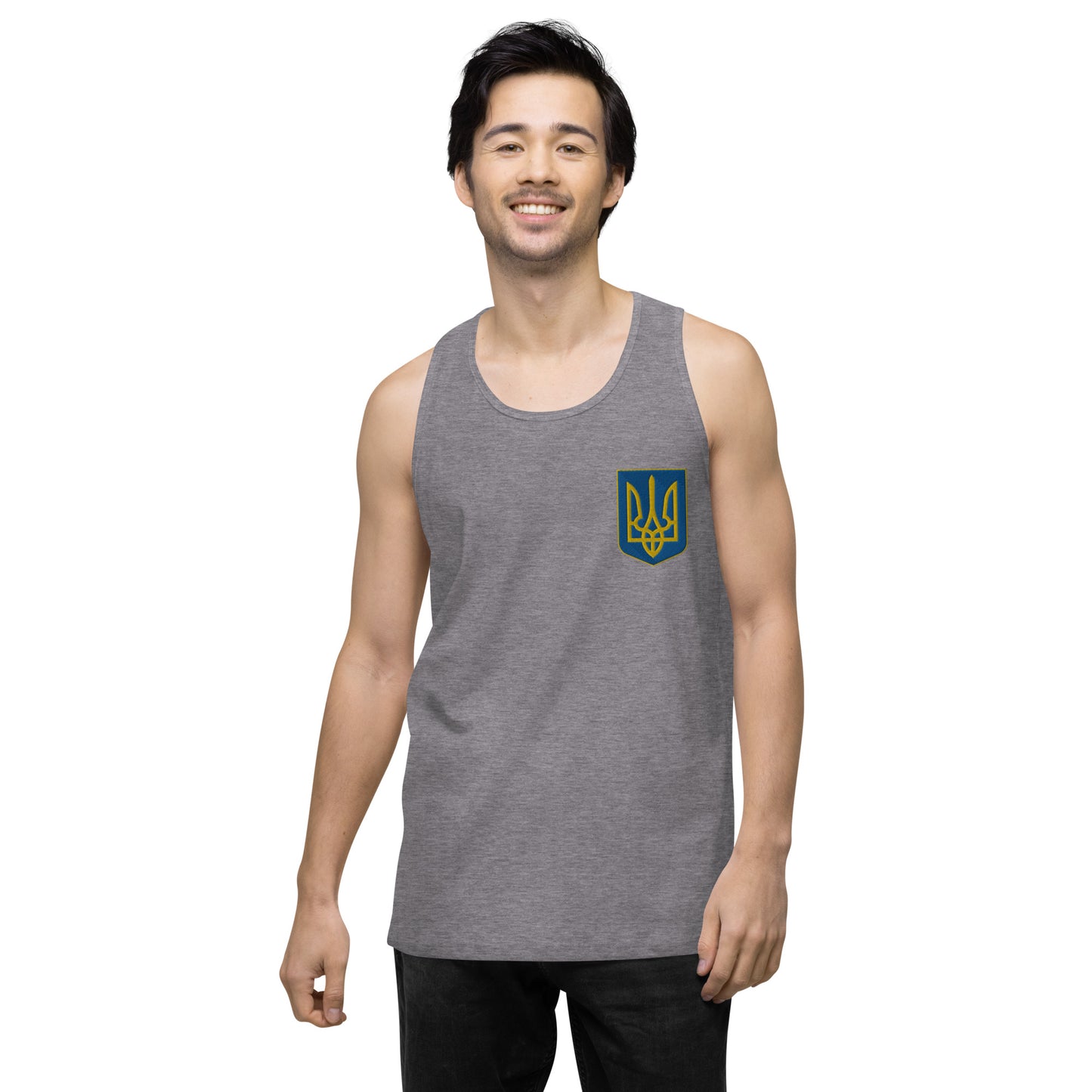 Men’s Premium Tank Top - Embroidered Trident