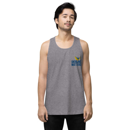 Men’s Premium Tank Top - Embroidered Ukraine Matters