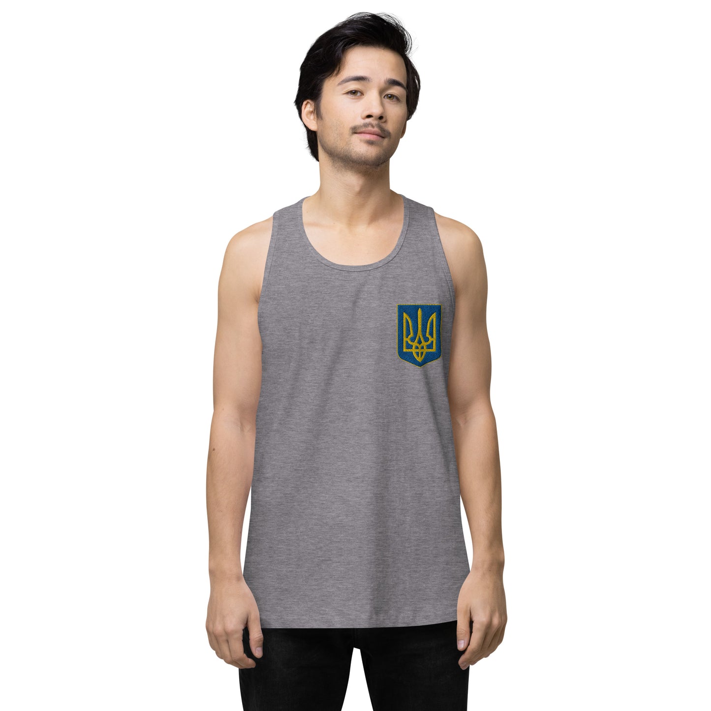 Men’s Premium Tank Top - Embroidered Trident