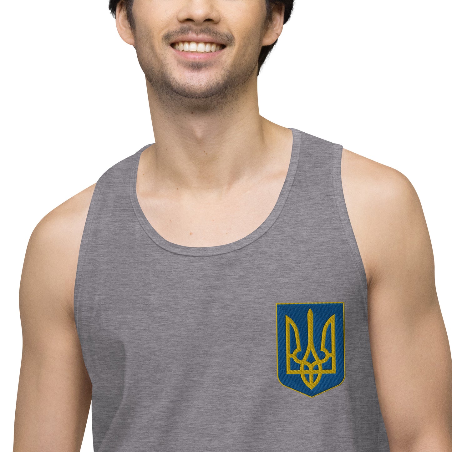 Men’s Premium Tank Top - Embroidered Trident