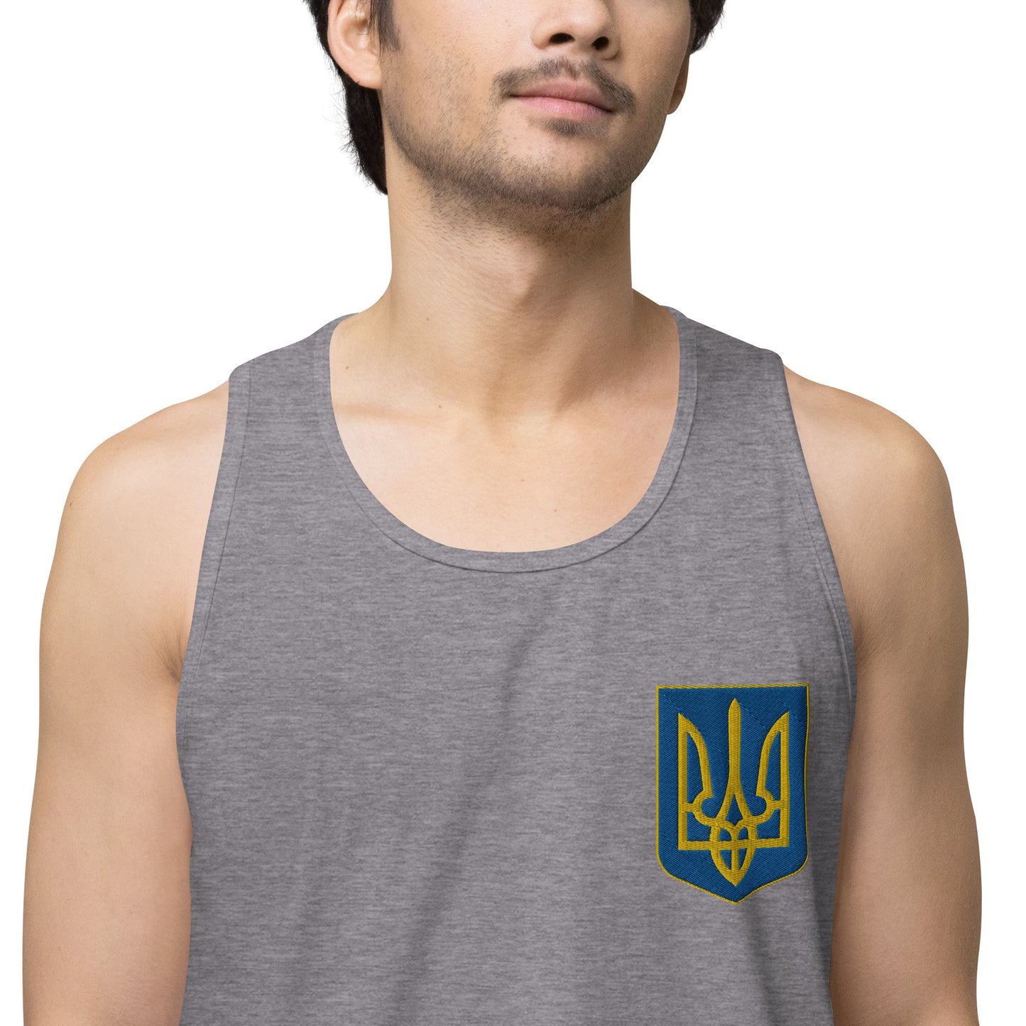 Men’s Premium Tank Top - Embroidered Trident