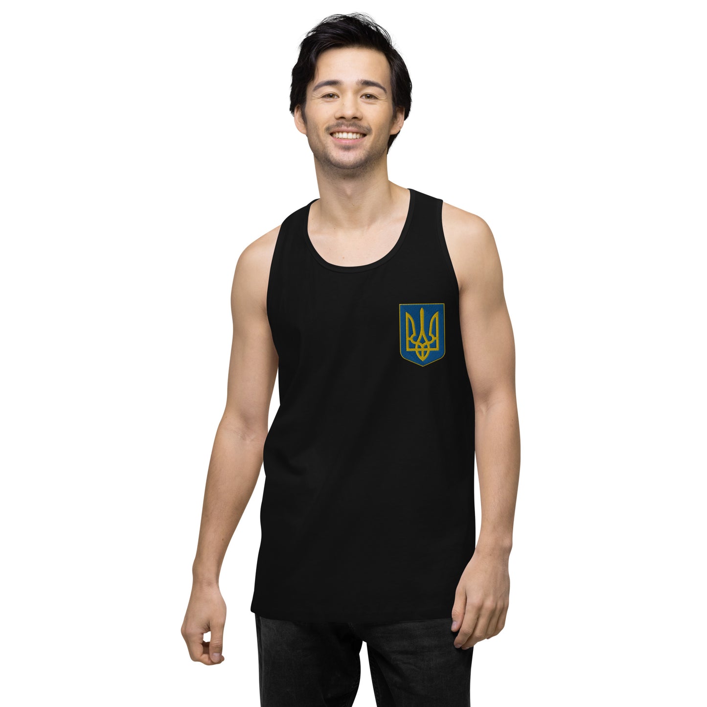 Men’s Premium Tank Top - Embroidered Trident