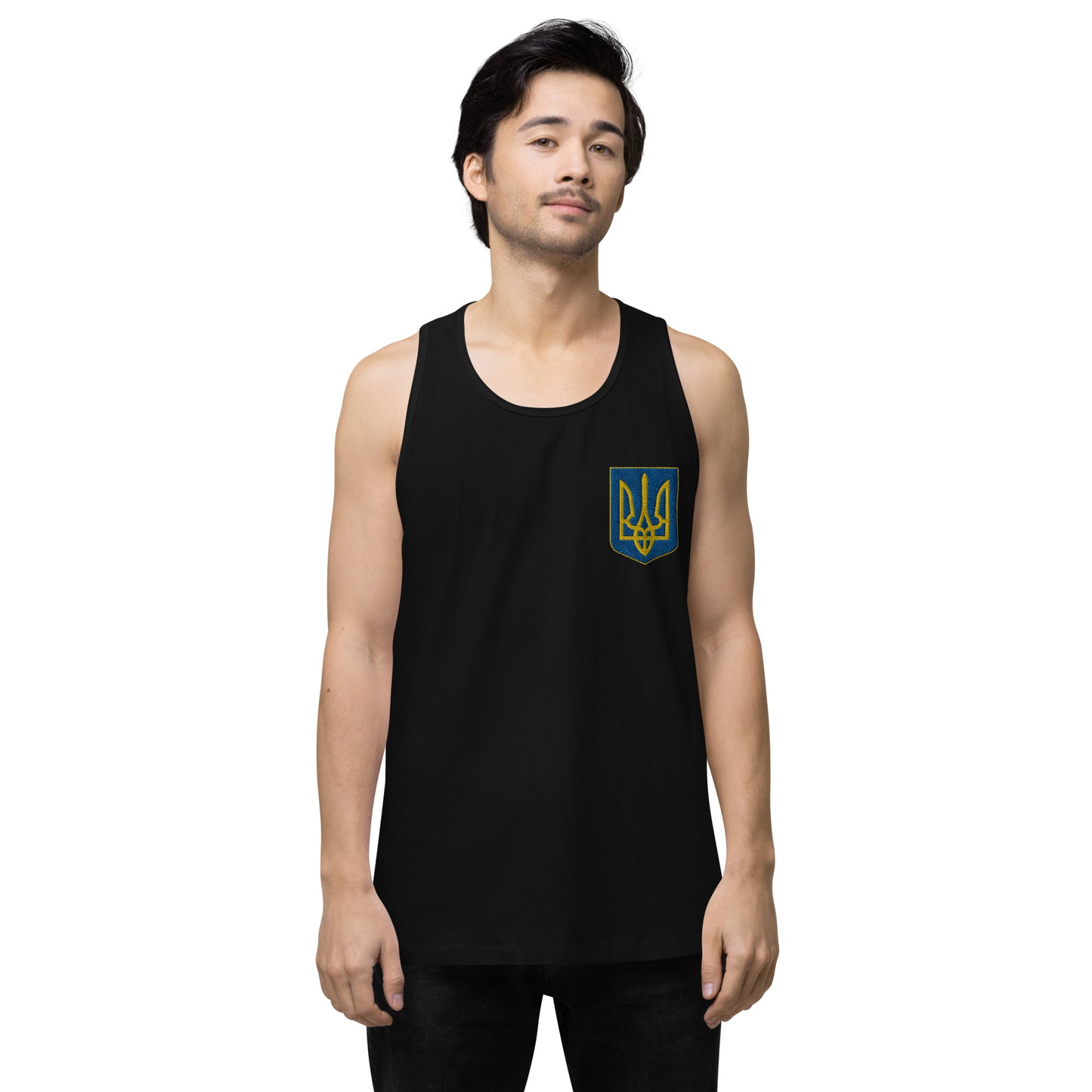 Men’s Premium Tank Top - Embroidered Trident