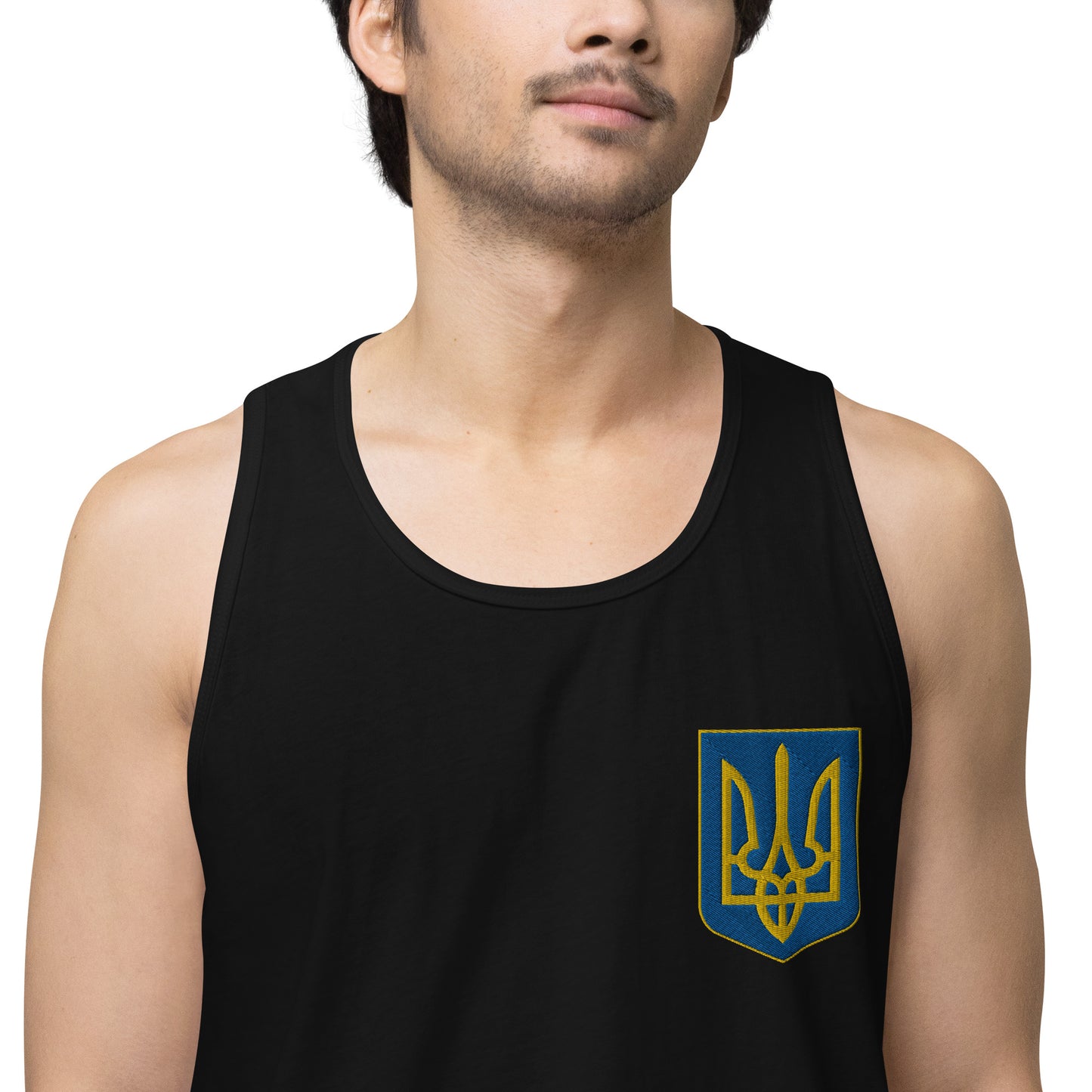 Men’s Premium Tank Top - Embroidered Trident