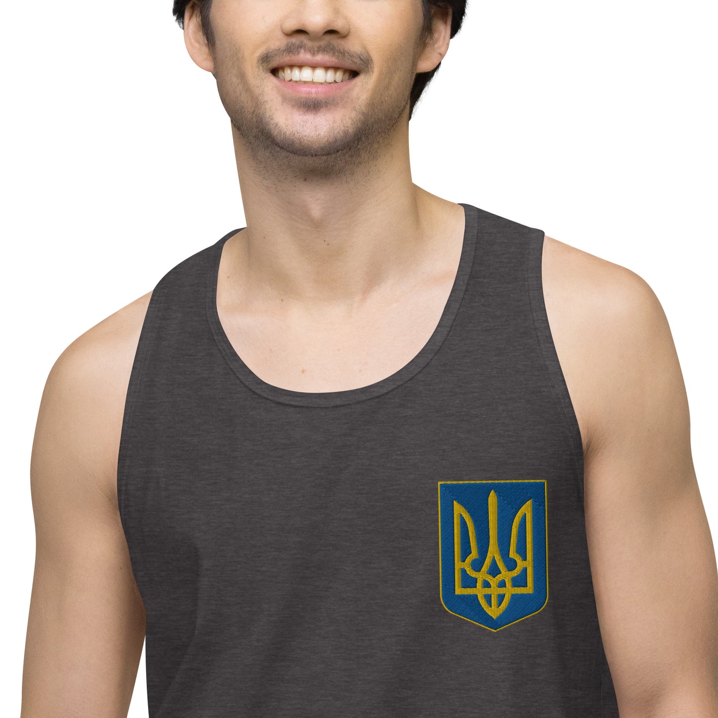 Men’s Premium Tank Top - Embroidered Trident