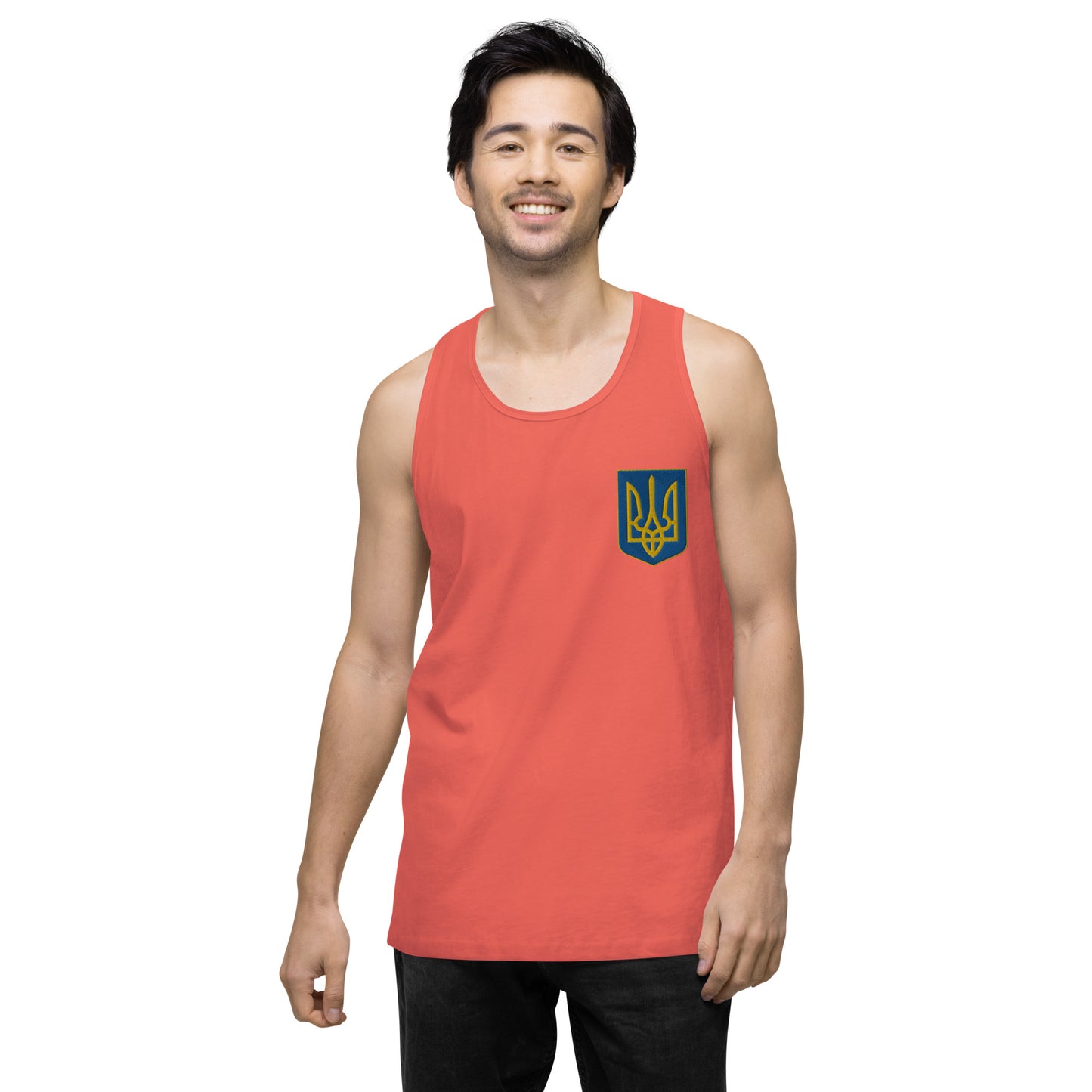 Men’s Premium Tank Top - Embroidered Trident