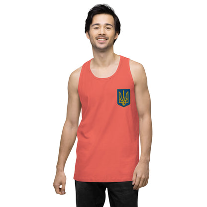 Men’s Premium Tank Top - Embroidered Trident