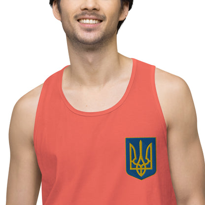 Men’s Premium Tank Top - Embroidered Trident