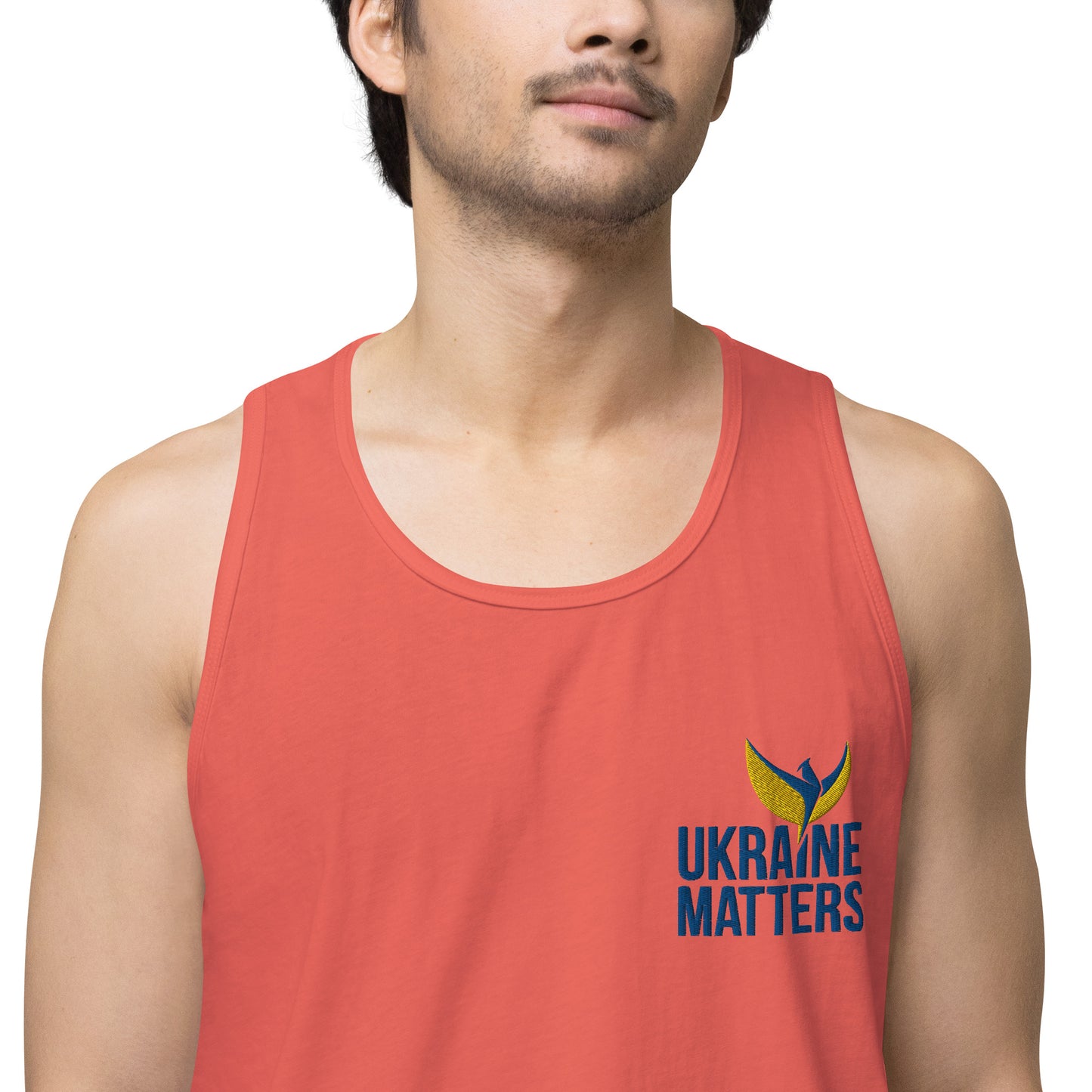 Men’s Premium Tank Top - Embroidered Ukraine Matters