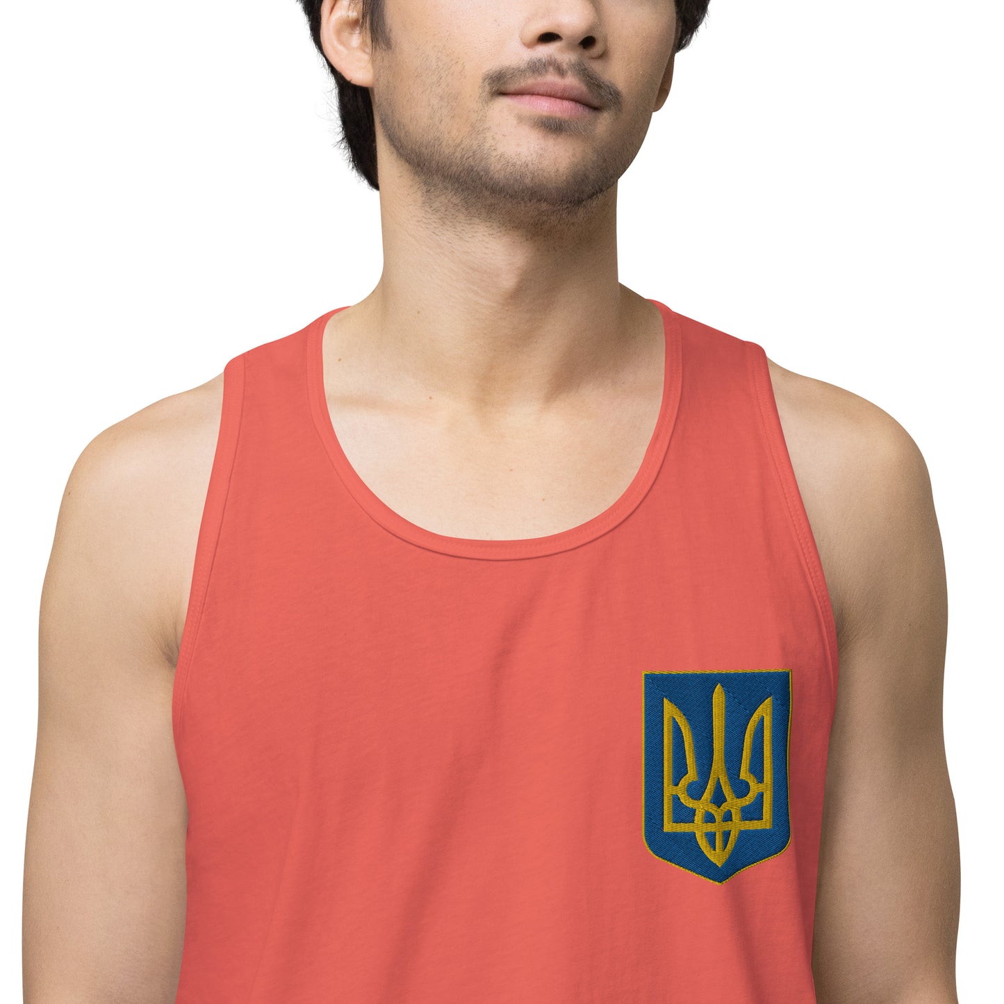 Men’s Premium Tank Top - Embroidered Trident