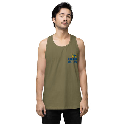 Men’s Premium Tank Top - Embroidered Ukraine Matters