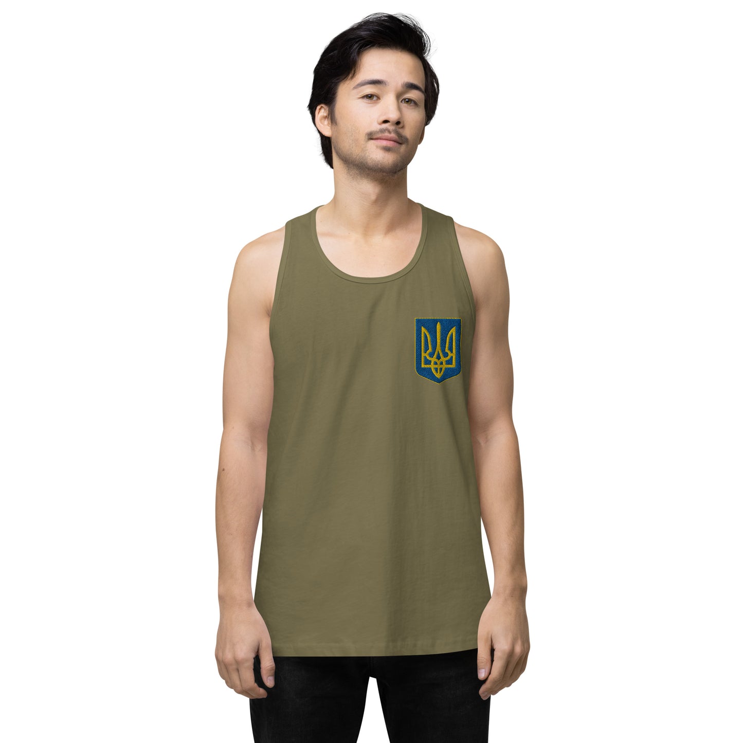 Men’s Premium Tank Top - Embroidered Trident