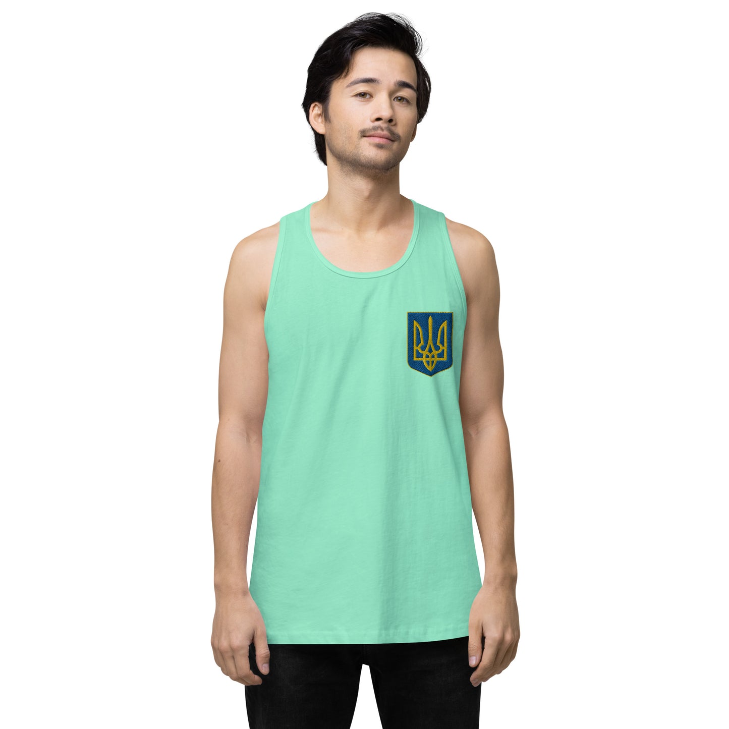 Men’s Premium Tank Top - Embroidered Trident