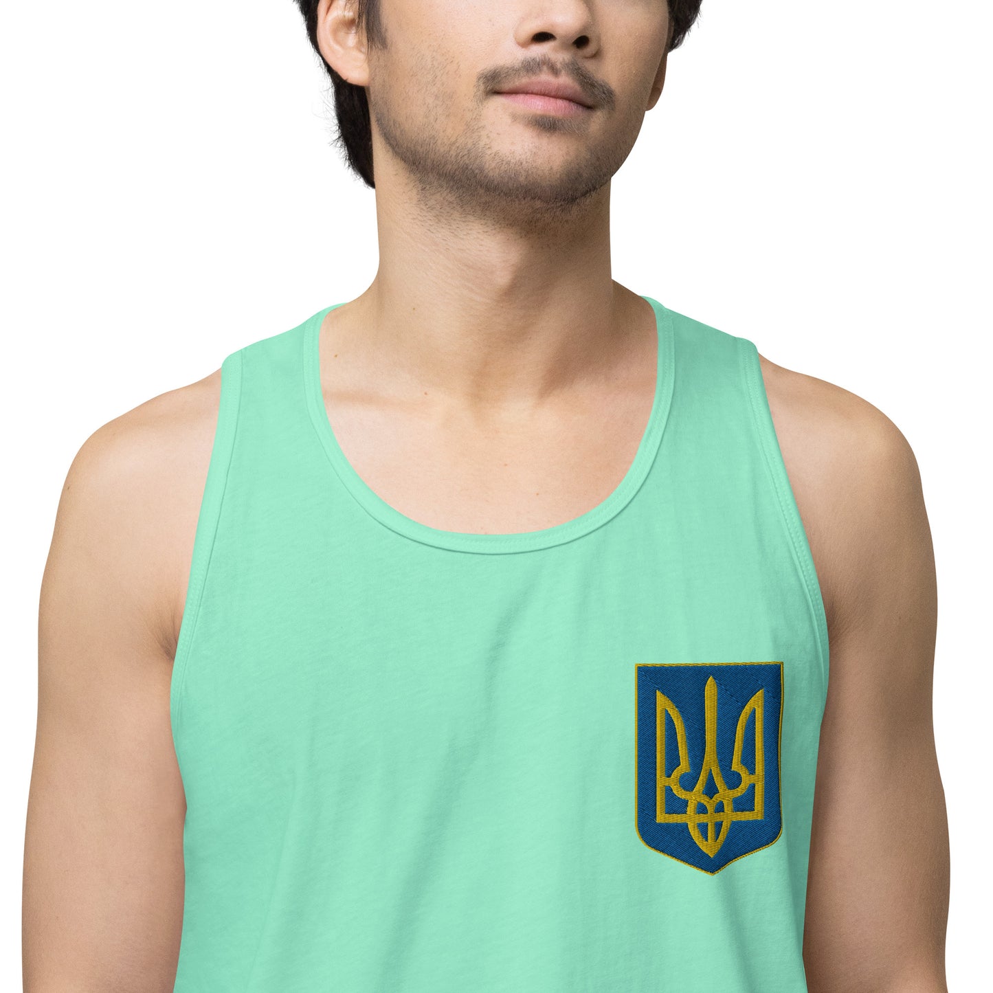 Men’s Premium Tank Top - Embroidered Trident