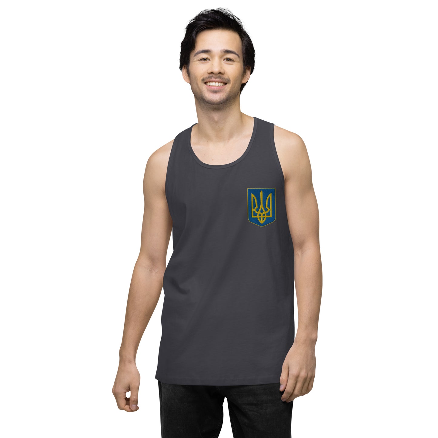 Men’s Premium Tank Top - Embroidered Trident