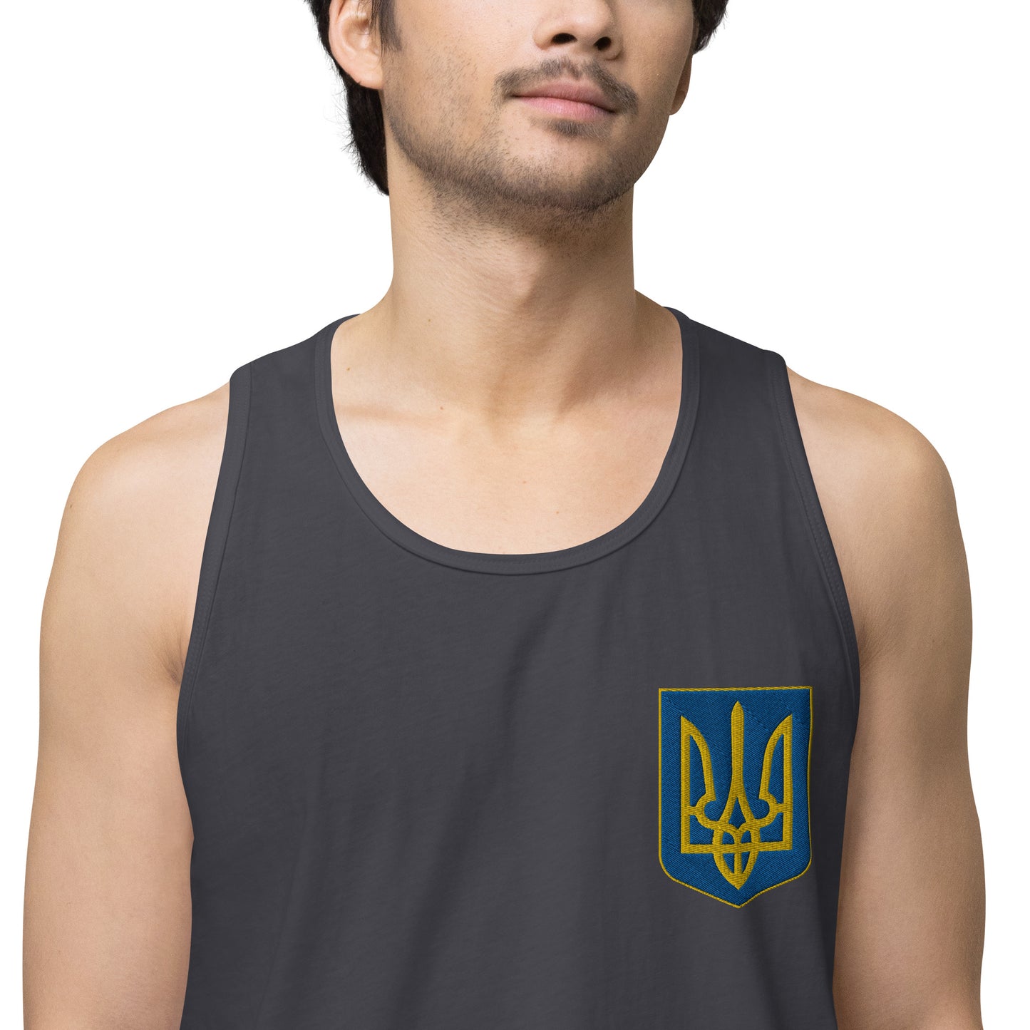 Men’s Premium Tank Top - Embroidered Trident