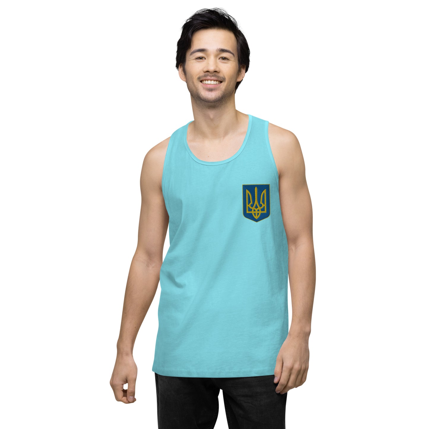 Men’s Premium Tank Top - Embroidered Trident