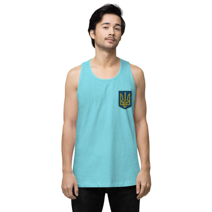 Men’s Premium Tank Top - Embroidered Trident