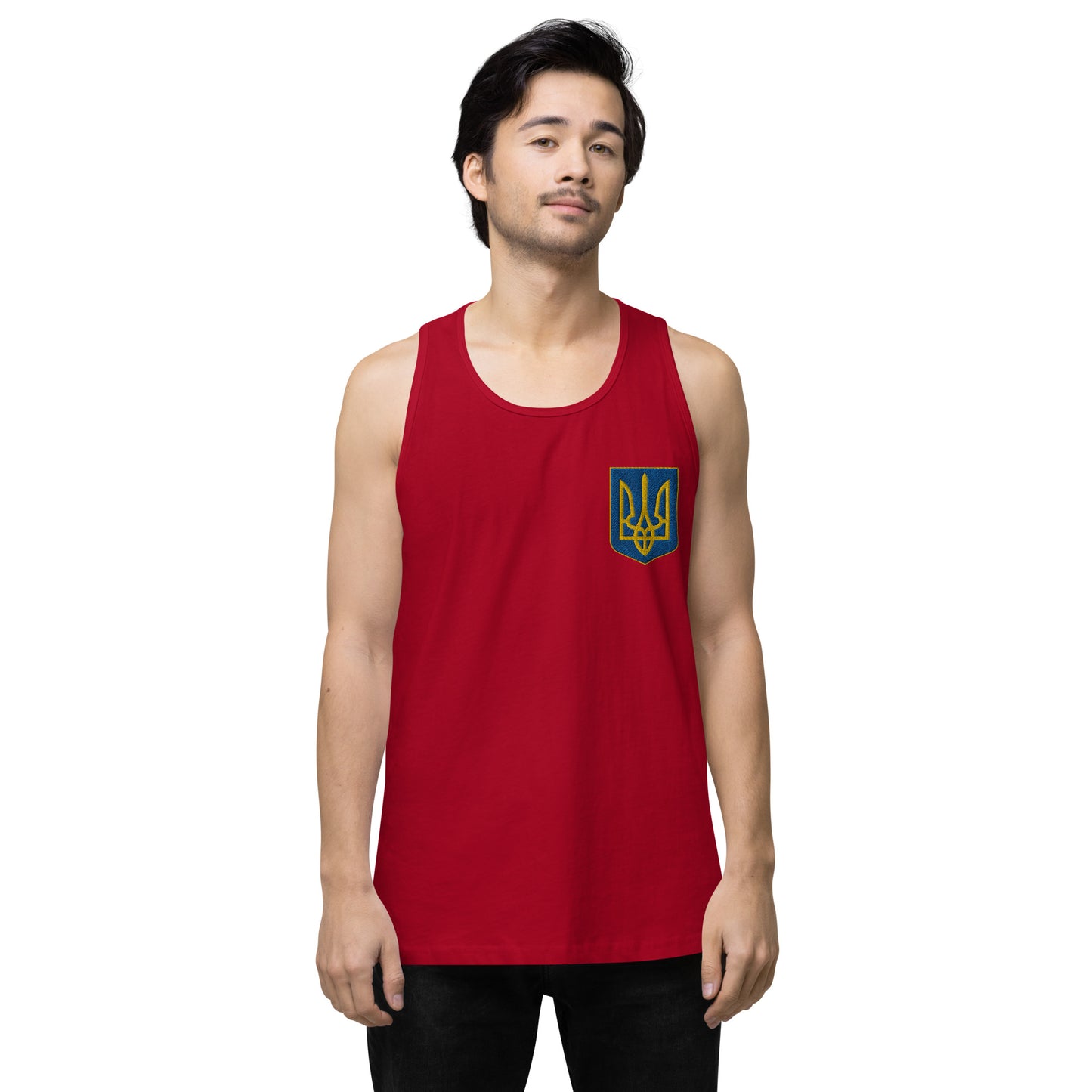 Men’s Premium Tank Top - Embroidered Trident