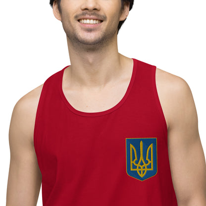 Men’s Premium Tank Top - Embroidered Trident