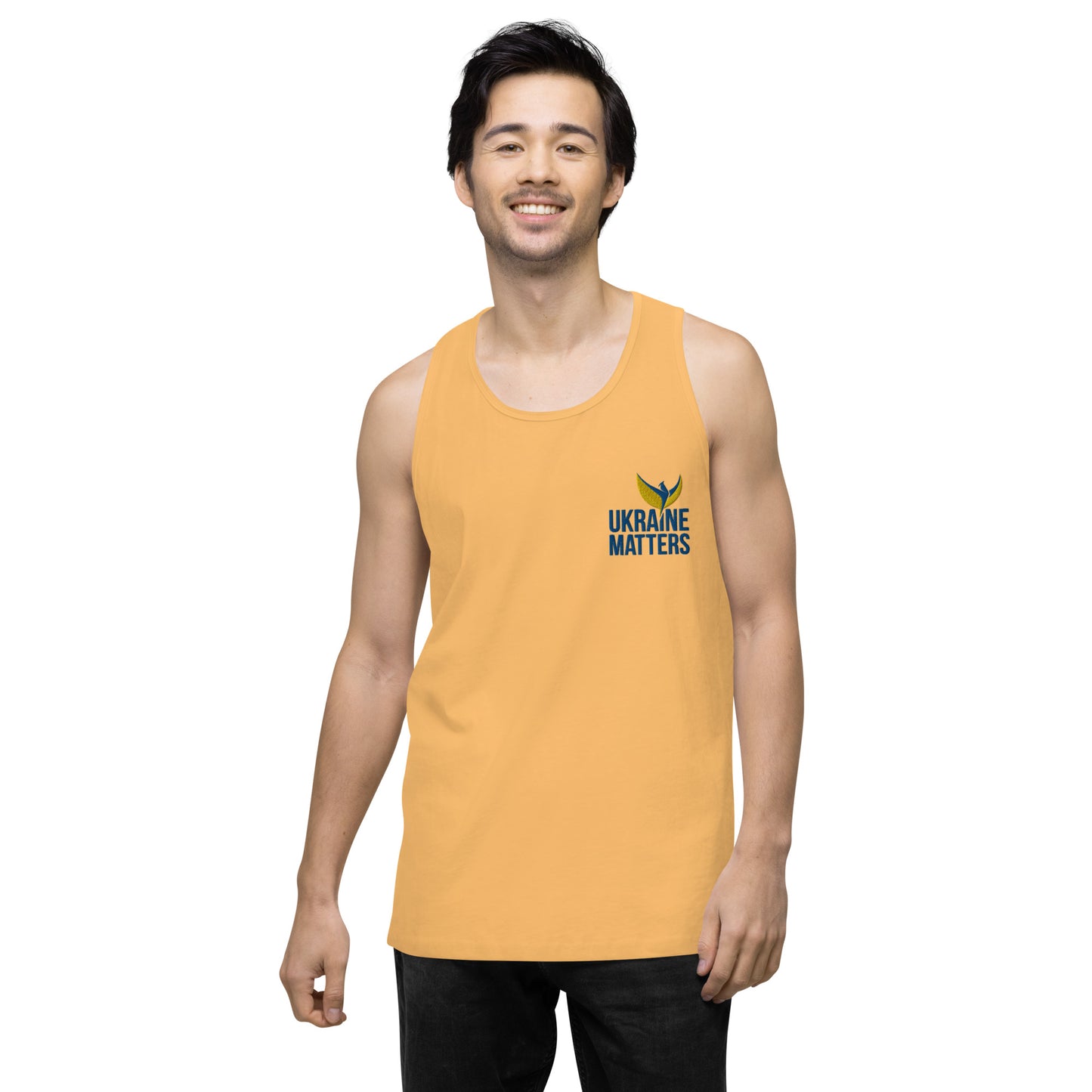 Men’s Premium Tank Top - Embroidered Ukraine Matters