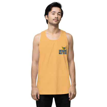 Men’s Premium Tank Top - Embroidered Ukraine Matters