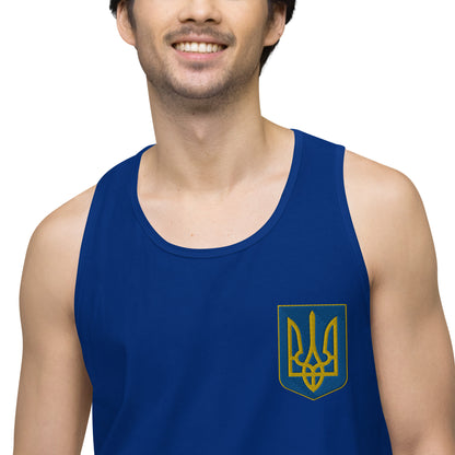 Men’s Premium Tank Top - Embroidered Trident