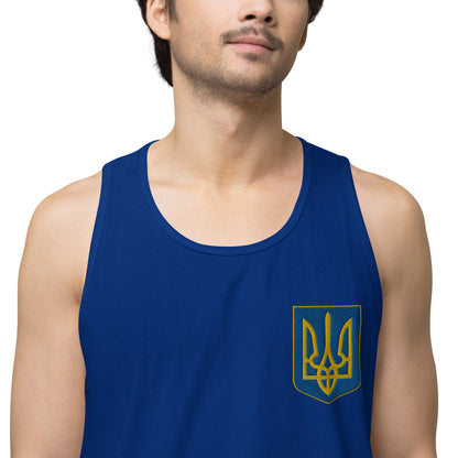 Men’s Premium Tank Top - Embroidered Trident