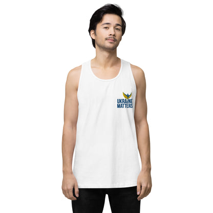 Men’s Premium Tank Top - Embroidered Ukraine Matters