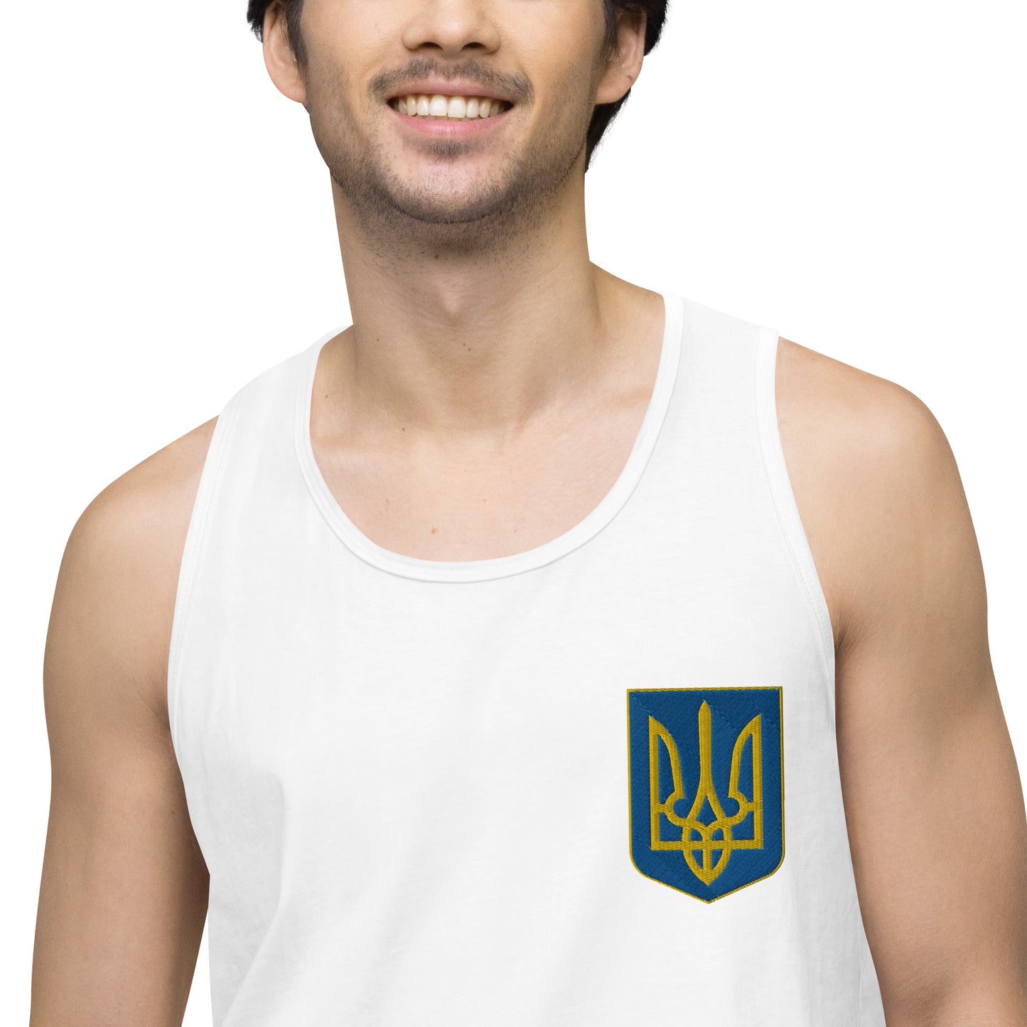 Men’s Premium Tank Top - Embroidered Trident