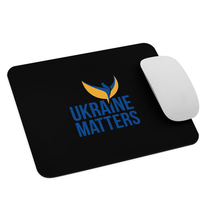 Black Mouse Pad - Ukraine Matters Logo