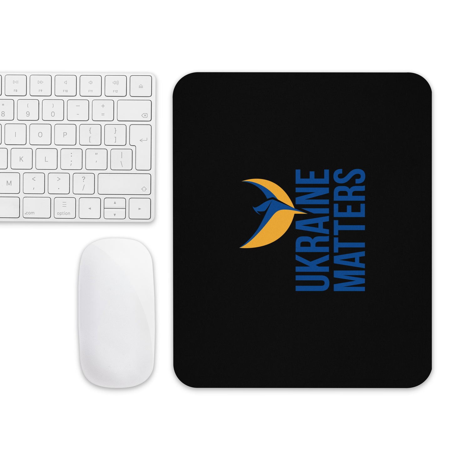 Black Mouse Pad - Ukraine Matters Logo