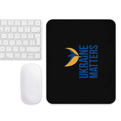 Black Mouse Pad - Ukraine Matters Logo