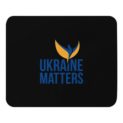 Black Mouse Pad - Ukraine Matters Logo