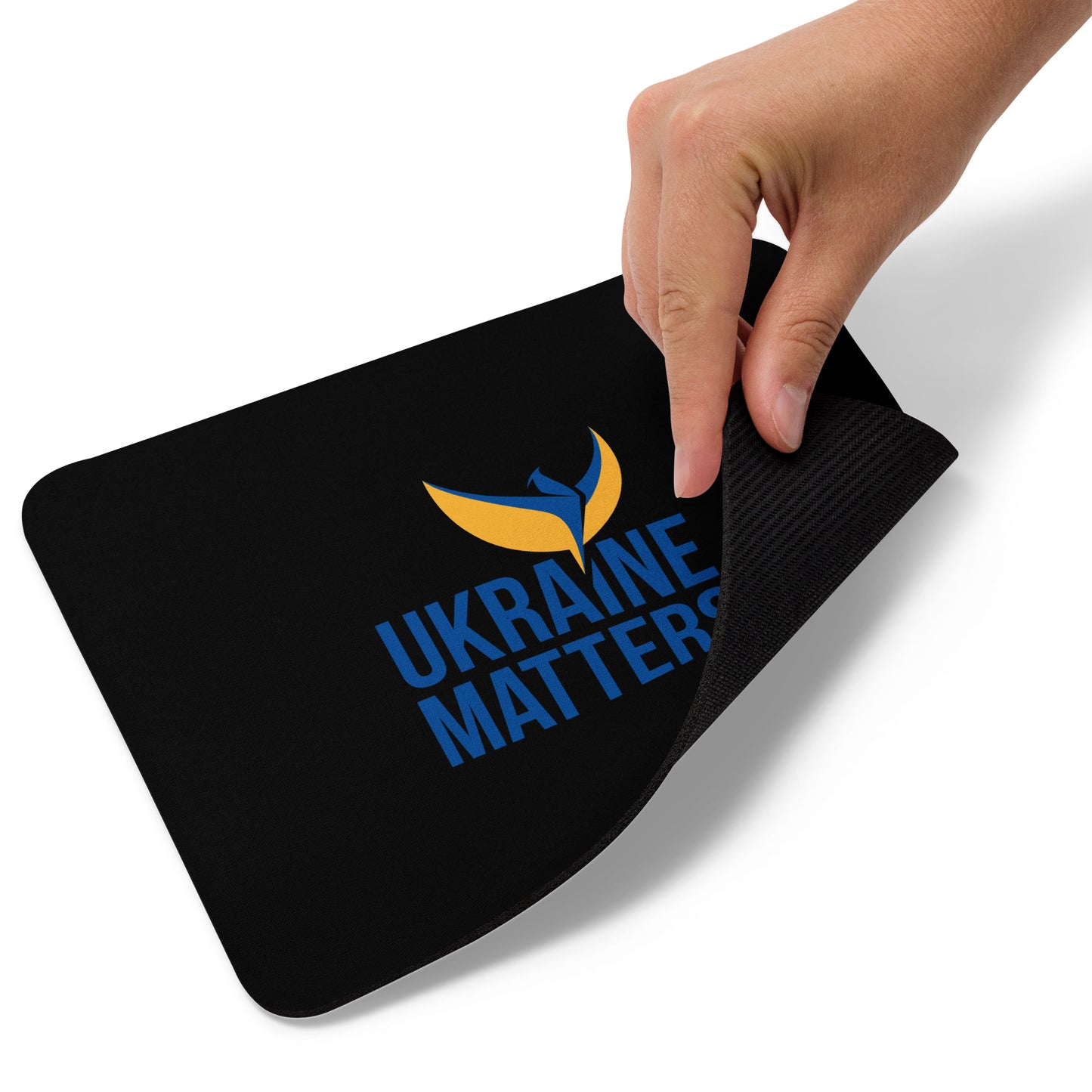 Black Mouse Pad - Ukraine Matters Logo