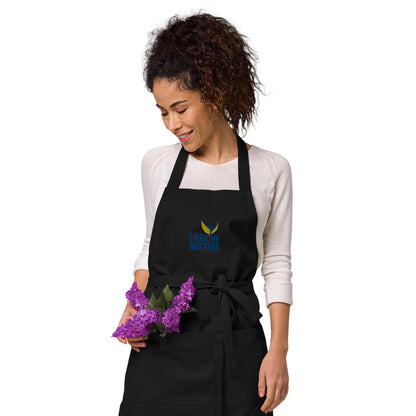 Organic Cotton Apron - Ukraine Matters Logo