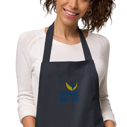 Organic Cotton Apron - Ukraine Matters Logo