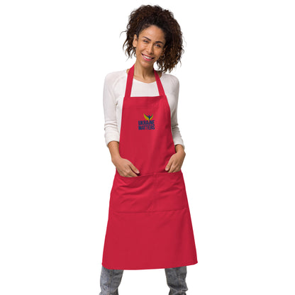 Organic Cotton Apron - Ukraine Matters Logo