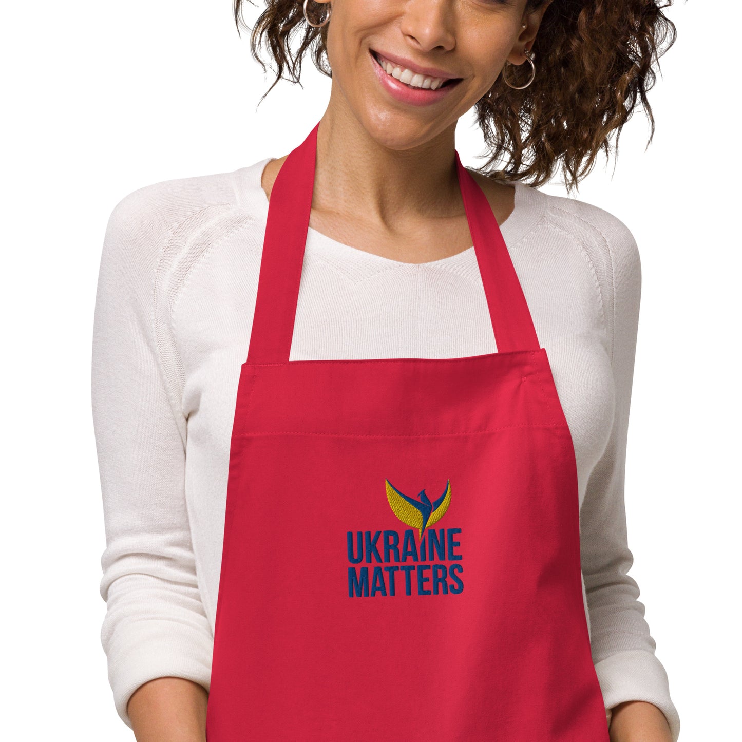 Organic Cotton Apron - Ukraine Matters Logo