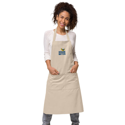 Organic Cotton Apron - Ukraine Matters Logo