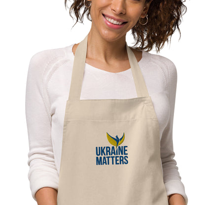 Organic Cotton Apron - Ukraine Matters Logo