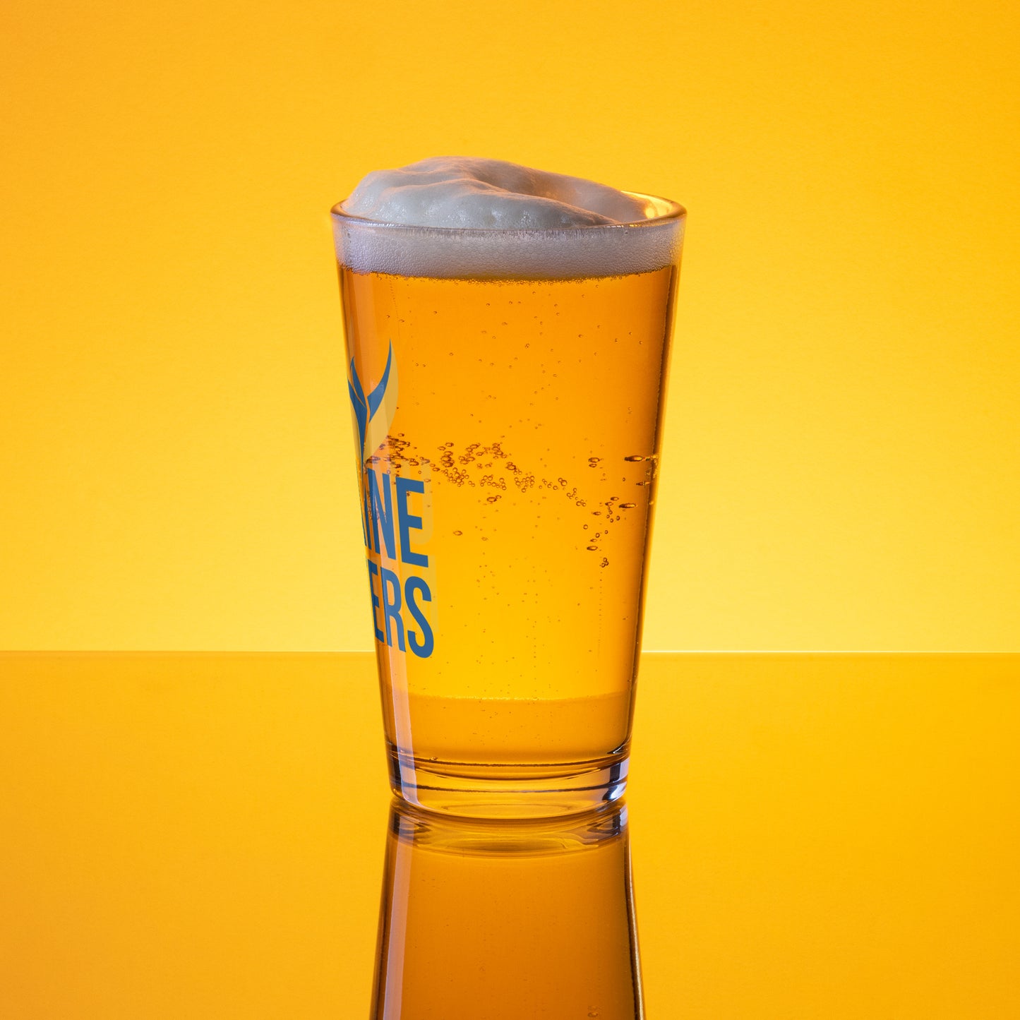 Shaker Pint Glass - Ukraine Matters Logo