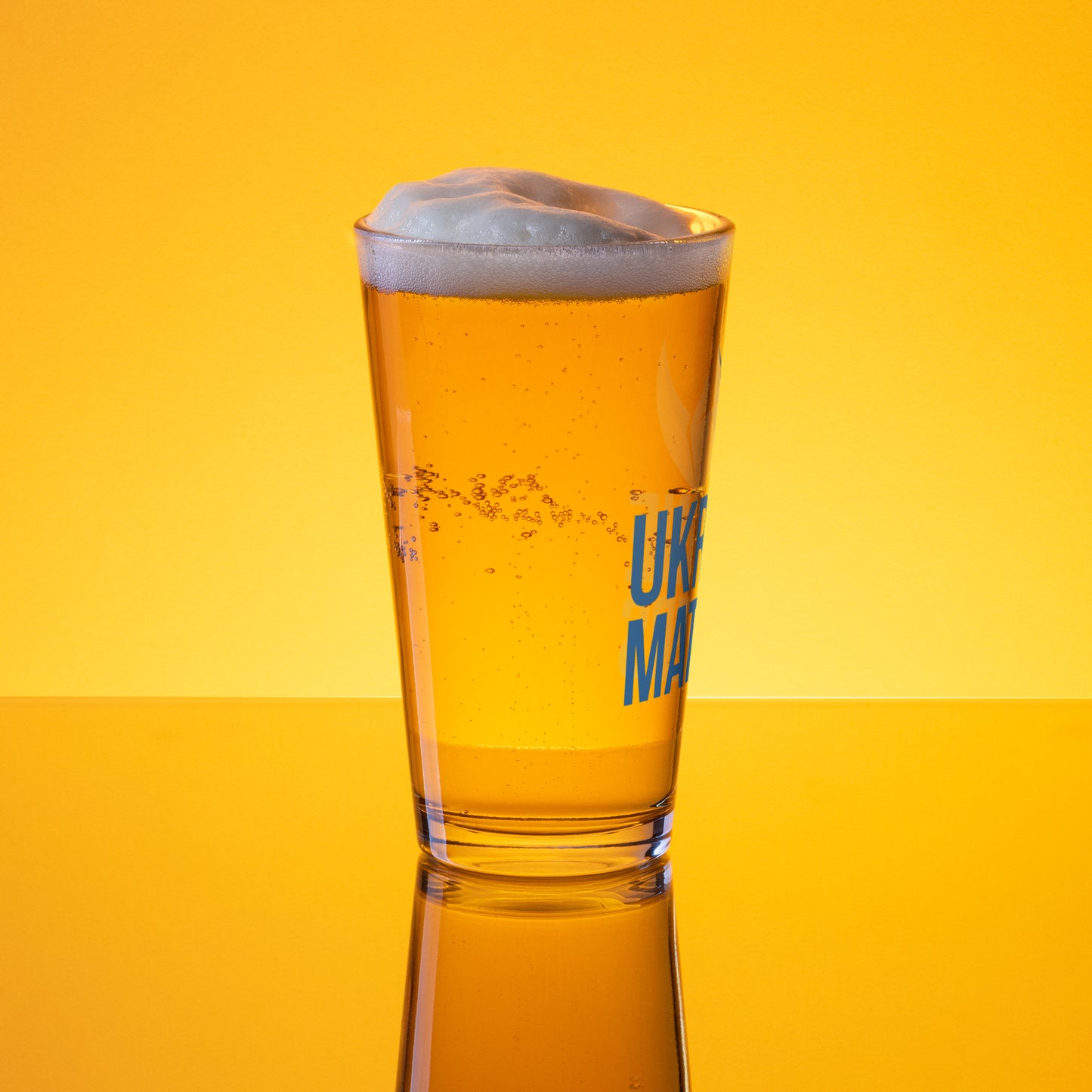 Shaker Pint Glass - Ukraine Matters Logo