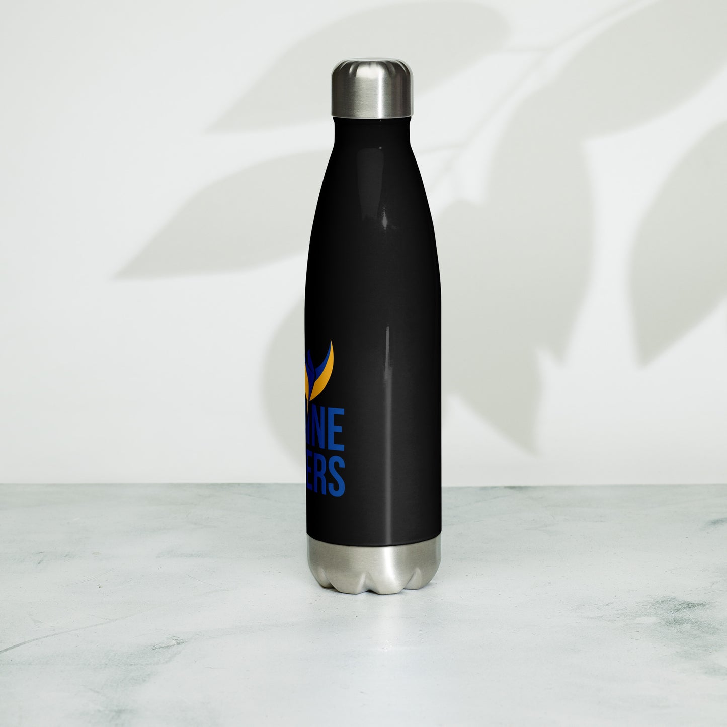 Stainless Steel Water Bottle - Ukraine Matters Logo