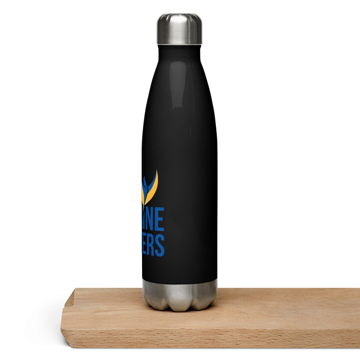 Stainless Steel Water Bottle - Ukraine Matters Logo