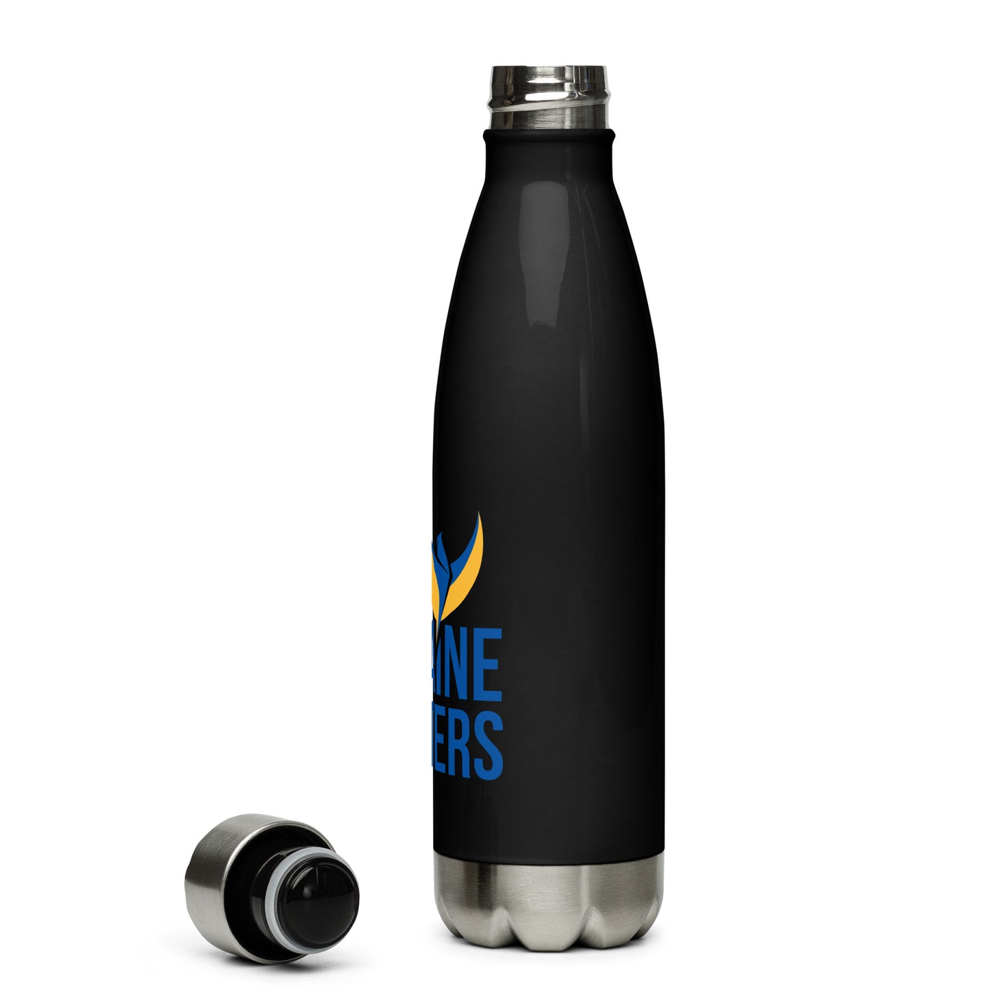 Stainless Steel Water Bottle - Ukraine Matters Logo