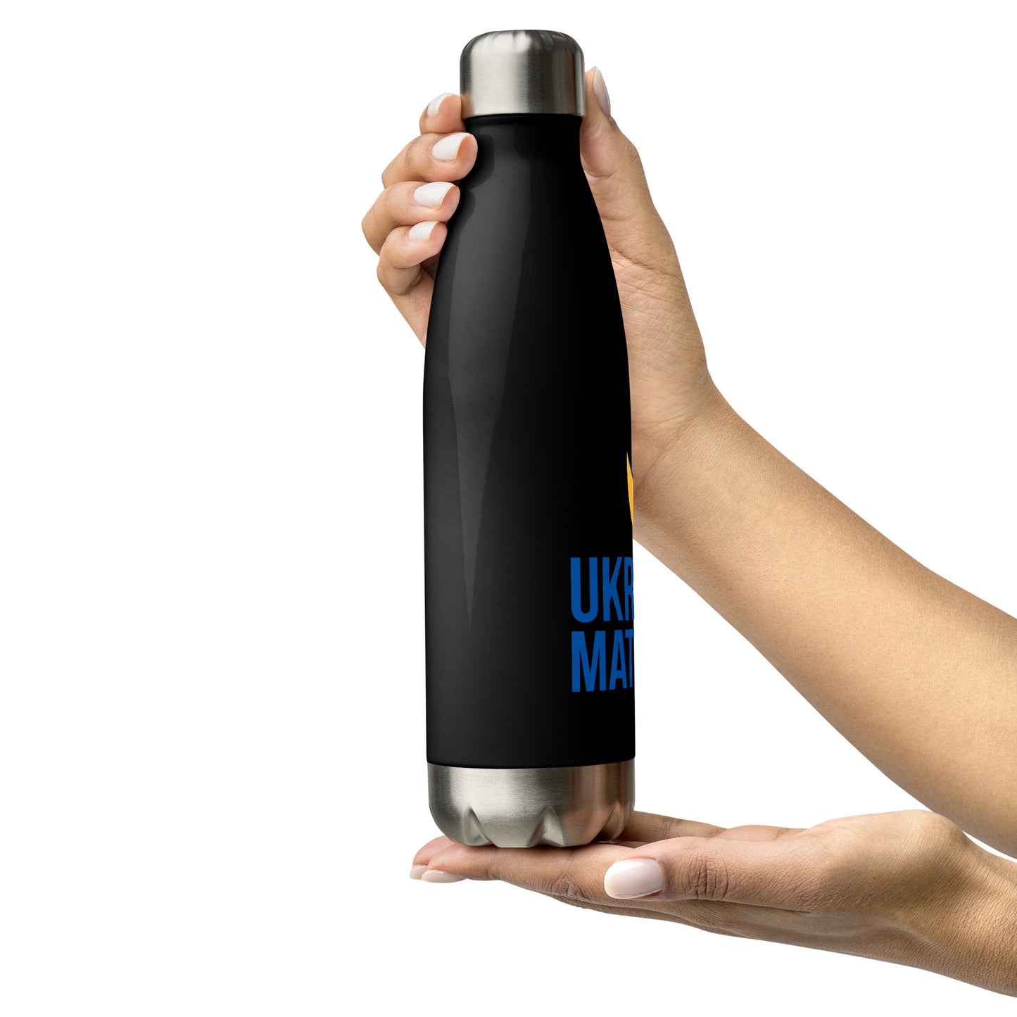 Stainless Steel Water Bottle - Ukraine Matters Logo