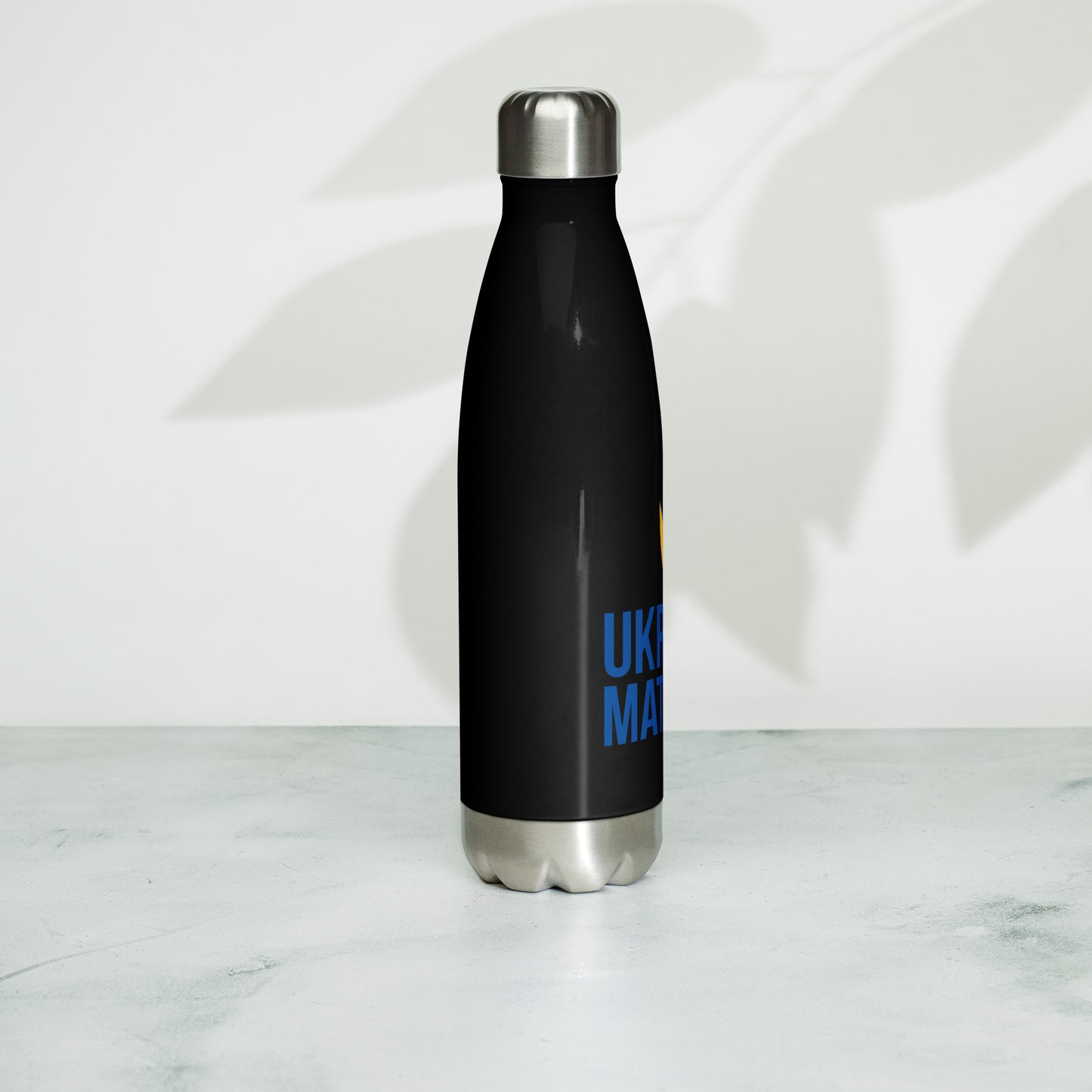 Stainless Steel Water Bottle - Ukraine Matters Logo