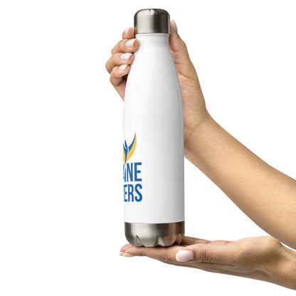 Stainless Steel Water Bottle - Ukraine Matters Logo