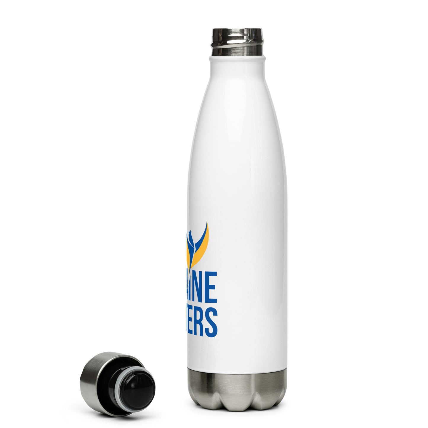 Stainless Steel Water Bottle - Ukraine Matters Logo